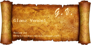 Glanz Vencel névjegykártya
